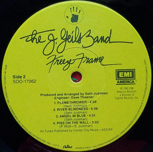 The J. Geils Band - Freeze-Frame (LP, Album, Los)