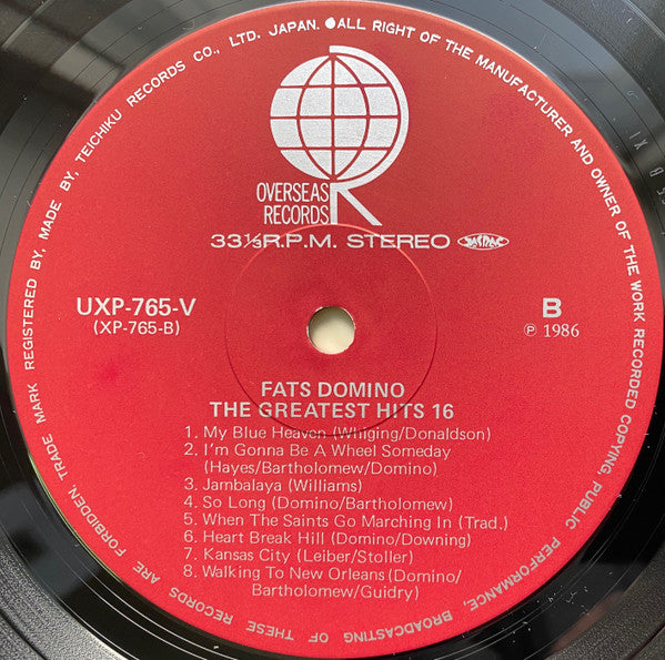 Fats Domino - The Greatest Hits 16 (LP, Comp)