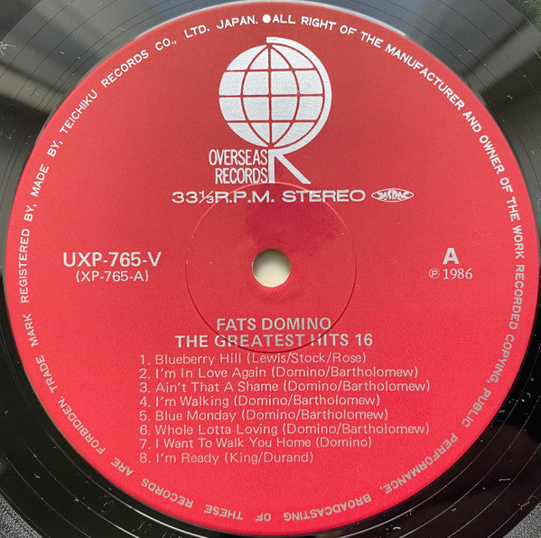Fats Domino - The Greatest Hits 16 (LP, Comp)