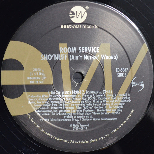 Room Service (2) - Stay / Sho'Nuff (Ain't Nuthin' Wrong) (12", Single, Promo)