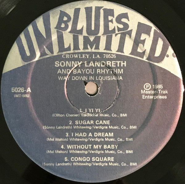 Sonny Landreth And Bayou Rhythm - Way Down In Louisiana (LP, Album)