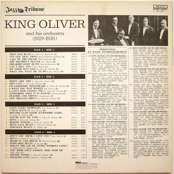 King Oliver And His Orchestra* - Jazz Tribune No.6: King Oliver And His Orchestra (1929-1930) (2xLP, Comp, Gat)