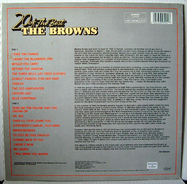 The Browns (3) - 20 Of The Best (LP, Comp)