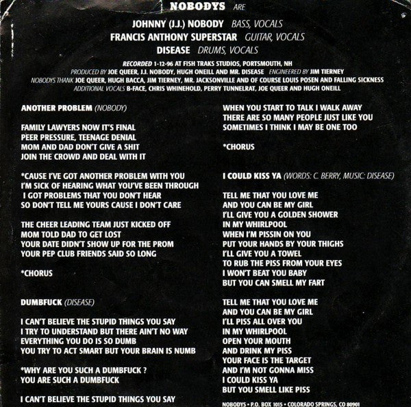 Falling Sickness / Nobodys - Falling Sickness / Nobodys (7"", EP)