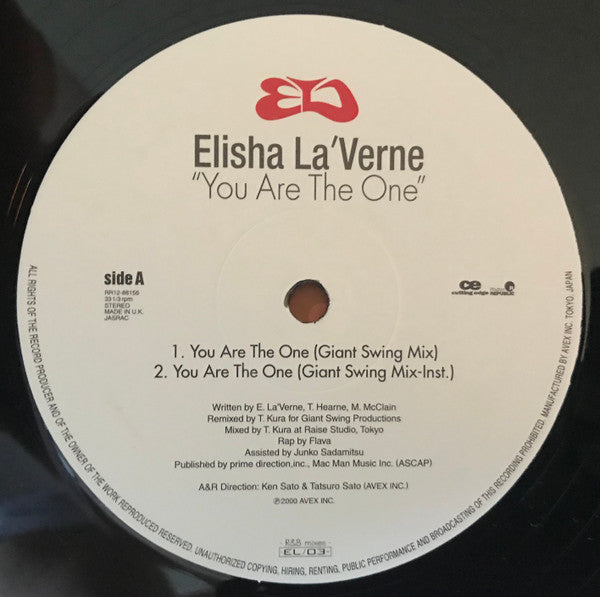Elisha La'Verne - You Are The One (R&B Mixes) (12"")