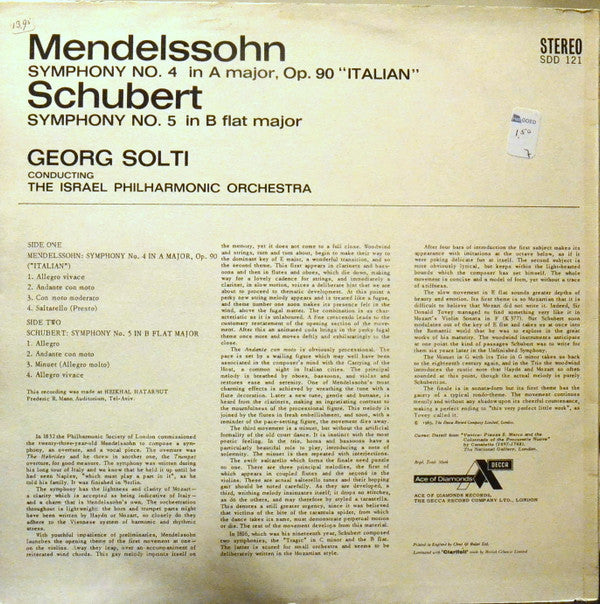 Felix Mendelssohn-Bartholdy - Italian Symphony / Symphony No. 5(LP,...