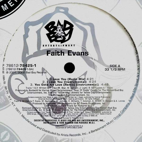 Faith Evans - I Love You / You Gets No Love (Remix) (12"")