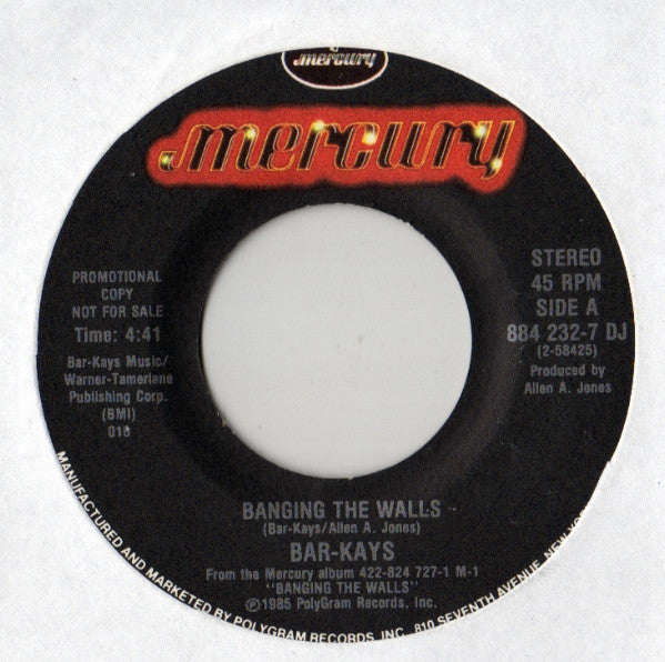 Bar-Kays - Banging The Walls (7", Single, Promo)