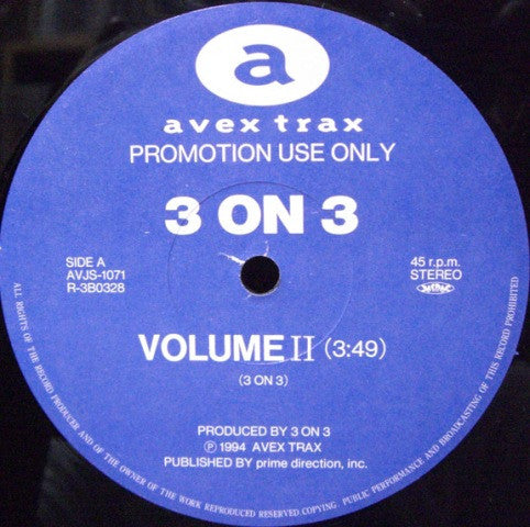 3 On 3 - Volume II / U Just Wanna Touch Me (12"", Promo)