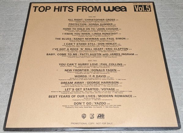Various - Top Hits From Wea Vol.5 (LP, Comp, Promo)