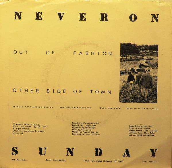 Never On Sunday (2) - Out Of Fashion (7"")