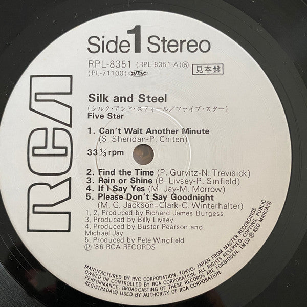 5 Star* - Silk & Steel (LP, Album, Promo)