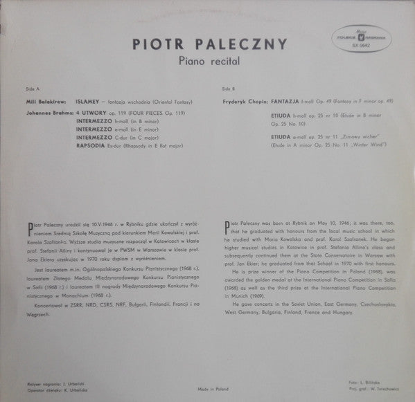 Mily Balakirev - Piano Recital(LP, Album, Red)