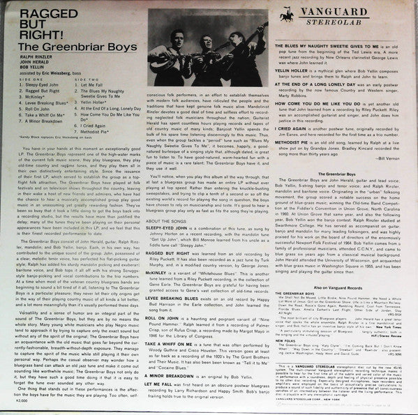 The Greenbriar Boys - Ragged But Right! (LP, Album)