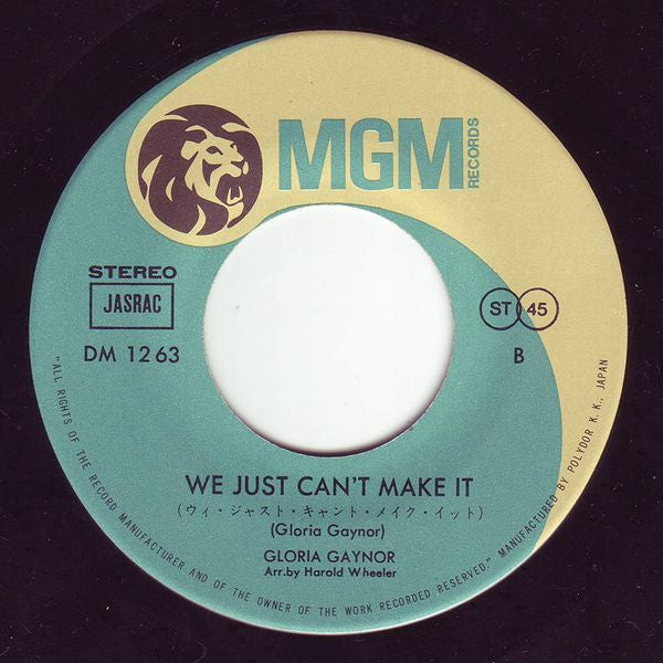 Gloria Gaynor - Never Can Say Goodbye / We Just Can't Make It(7", S...
