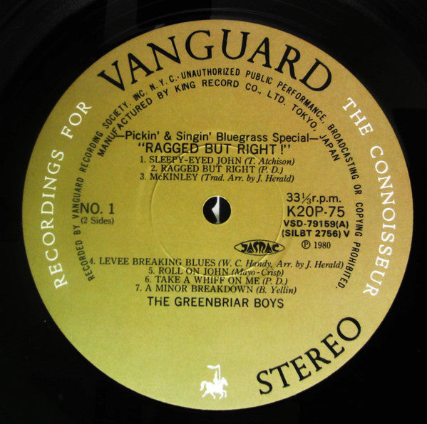 The Greenbriar Boys - Ragged But Right! (LP, Album)