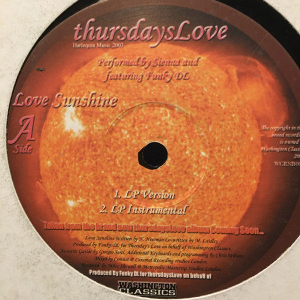 Thursdays Love - Love Sunshine (12"")
