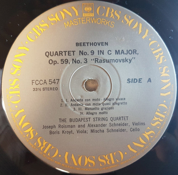 Ludwig van Beethoven - Quartet No.9 in C Major, Op.59, No.3 ""Razum...