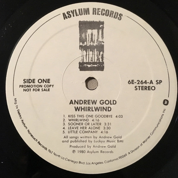 Andrew Gold - Whirlwind (LP, Album, Promo, SP )