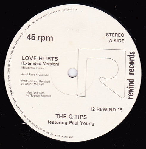 The Q-Tips* Featuring Paul Young - Love Hurts (12"")