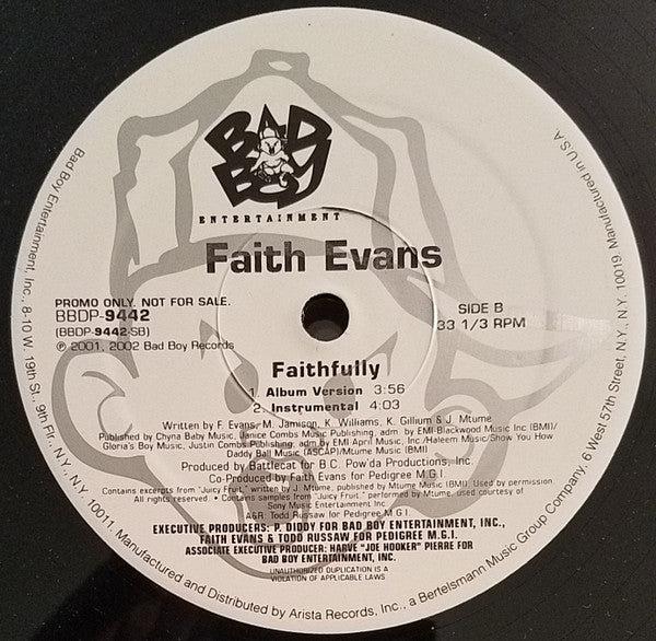 Faith Evans - Burnin' Up / Faithfully (12"", Promo)