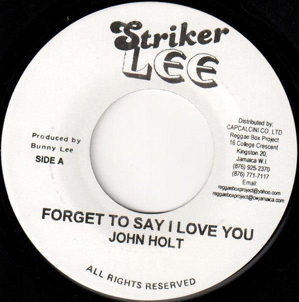 John Holt / Jah Stitch - Forget To Say I Love You / Natty Dread Everywhere (7", RE)