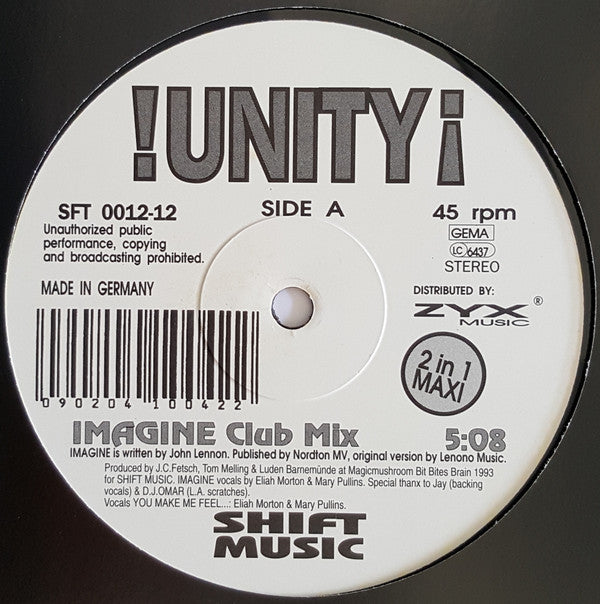 !Unity! - Imagine/You Make Me Feel (12"", Maxi)