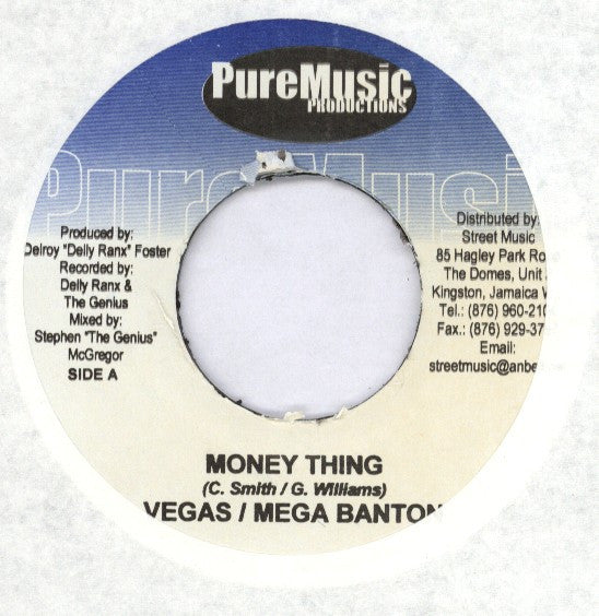 Vegas* / Mega Banton / Calico (2) - Money Thing / Man A Gangsta (7")