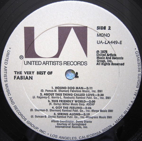 Fabian (6) - The Very Best Of Fabian (LP, Comp)