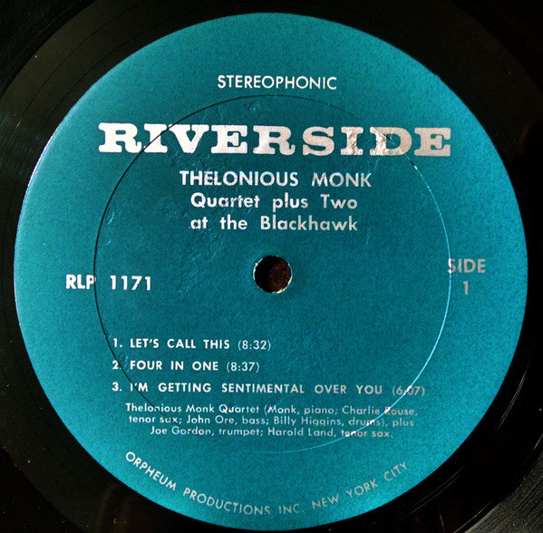 Thelonious Monk Quartet Plus Two* - At The Blackhawk (LP, Album, RE)