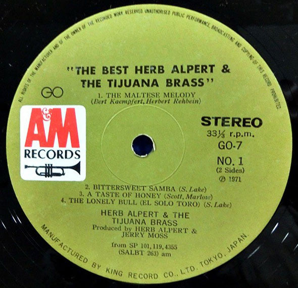 Herb Alpert & The Tijuana Brass - The Best Herb Alpert & The Tijuana Brass (LP, Comp, Ltd)