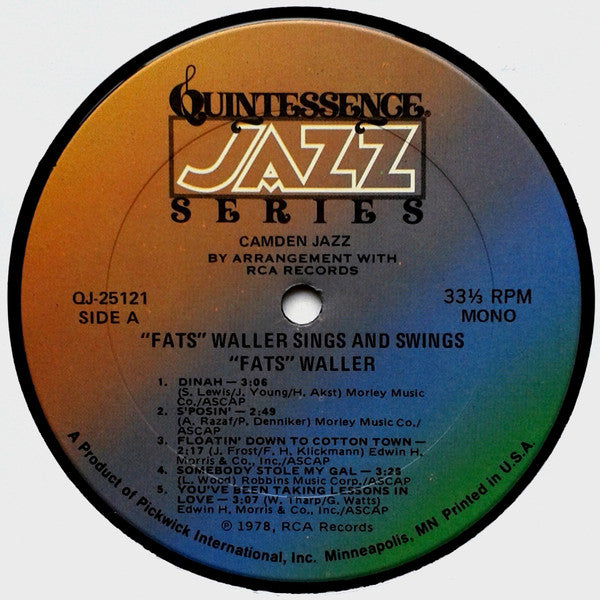 ""Fats"" Waller* - Sings And Swings (LP, Comp)