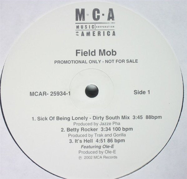 Field Mob - Sick Of Being Lonely (12"", Promo)