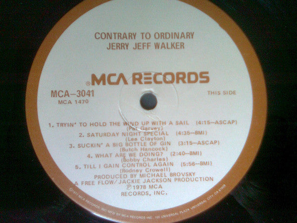 Jerry Jeff* - Contrary To Ordinary (LP, Album, Glo)