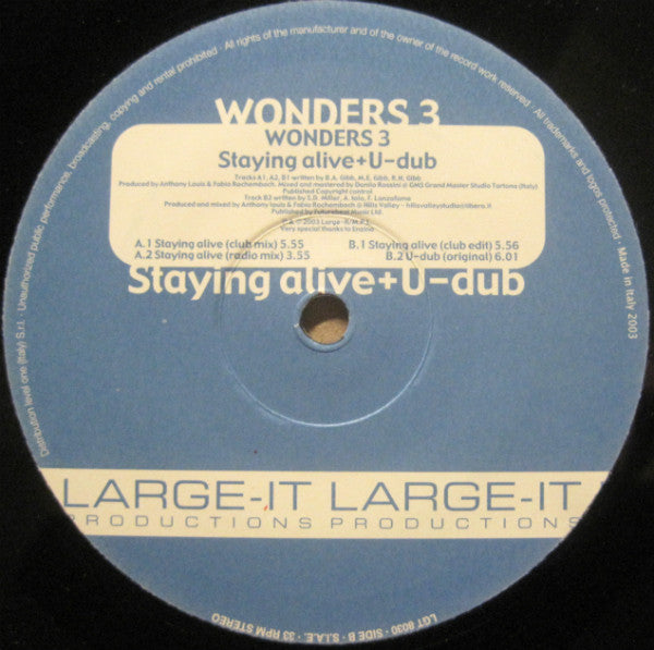 Wonders 3 - Staying Alive+U-Dub (12"")