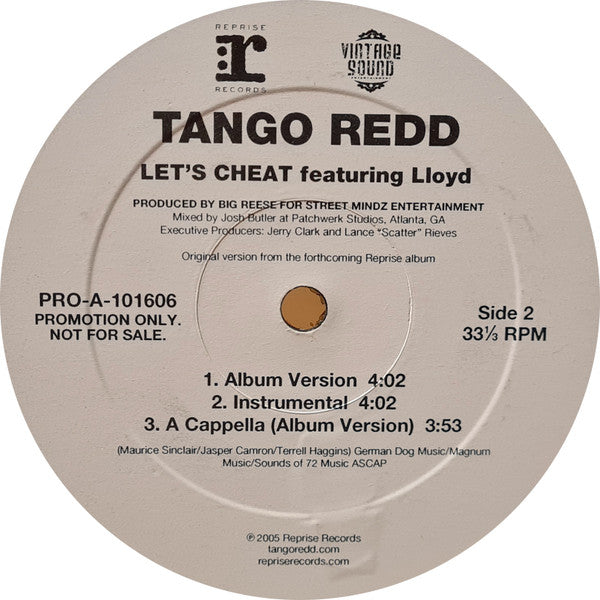 Tango Redd - Let's Cheat (12"", Single, Promo)