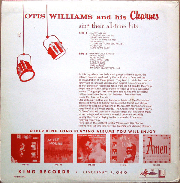 Otis Williams & The Charms - Sing Their All Time Hits(LP, Comp, Mon...