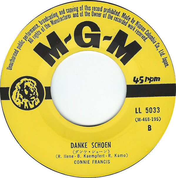 Connie Francis - Your Other Love (Japanese Version) / Danke Schoen ...
