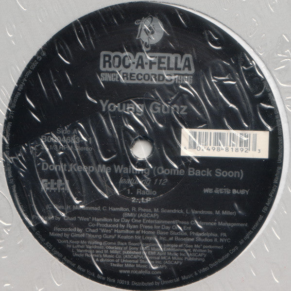 Young Gunz - Don't Keep Me Waiting (Come Back Soon) (12", Single)