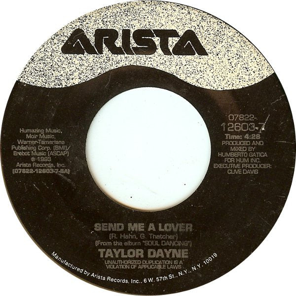 Taylor Dayne - Send Me A Lover (7"")