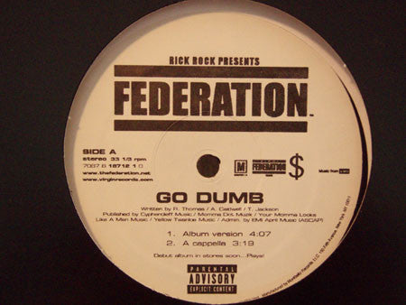 Federation - Go Dumb (12"", Maxi, Promo)