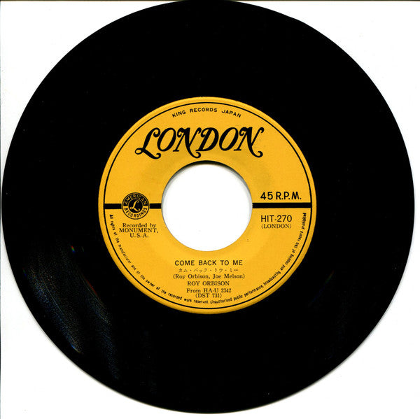 Roy Orbison - Come Back To Me / Raindrops (7"", Single)