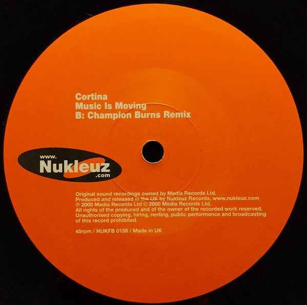 Cortina - Music Is Moving (Remixes - Part 2) (12"")