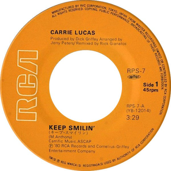 Carrie Lucas - Keep Smilin' (7"")