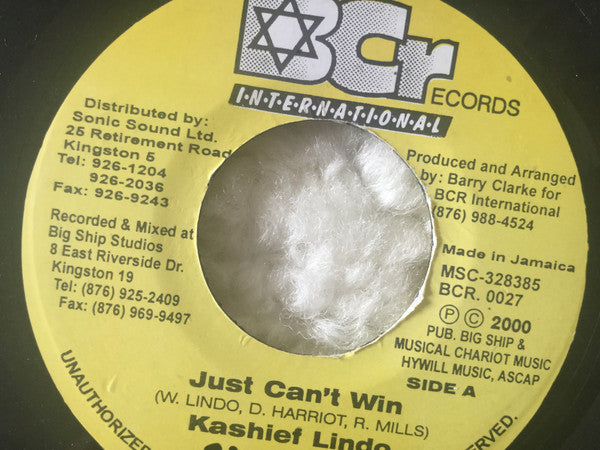 Kashief Lindo - Just Can't Win (7"")