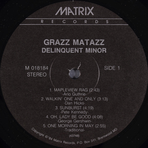 Grazz Matazz - Delinquent Minor (LP)