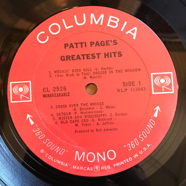 Patti Page - Greatest Hits (LP, Album, Mono)