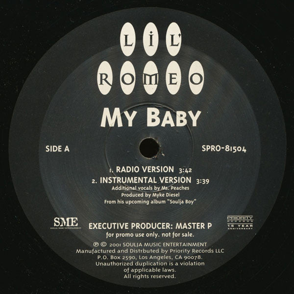 Lil' Romeo - My Baby (12"", Promo)
