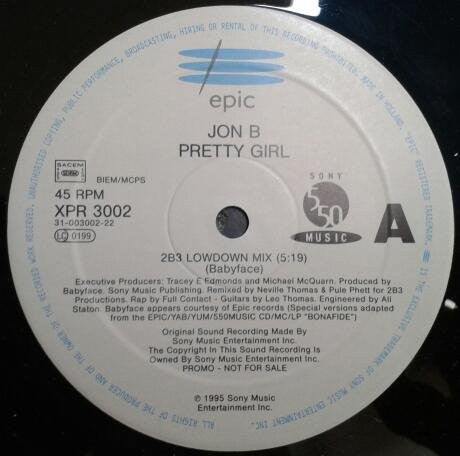 Jon B - Pretty Girl (12", Promo)
