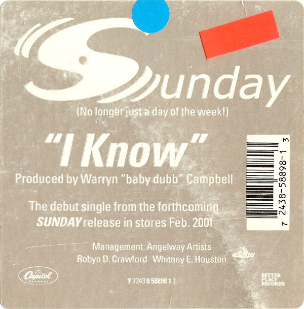 Sunday (4) - I Know (12"")